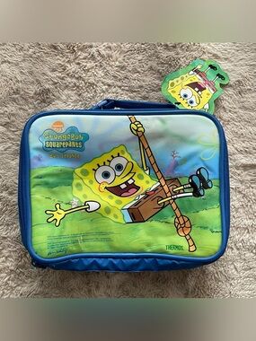 Spongebob Squarepants Soft Lunch Box Insulated Nickelodeon Thermos Bag 2005 NWT